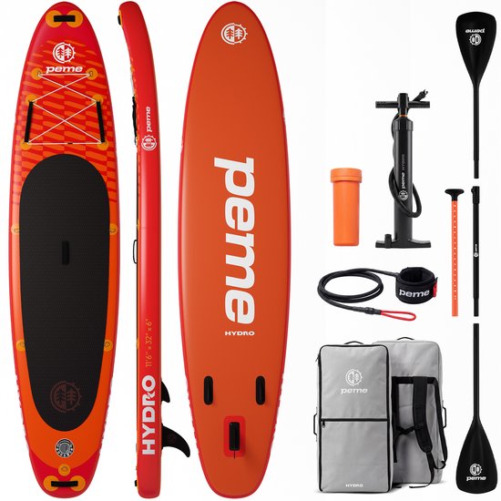 PEME SUP 350 - SUP Board Opblaasbaar - Paddle Board - Complete Set - Max. 166 kg - 350x81cm - Sunset Orange