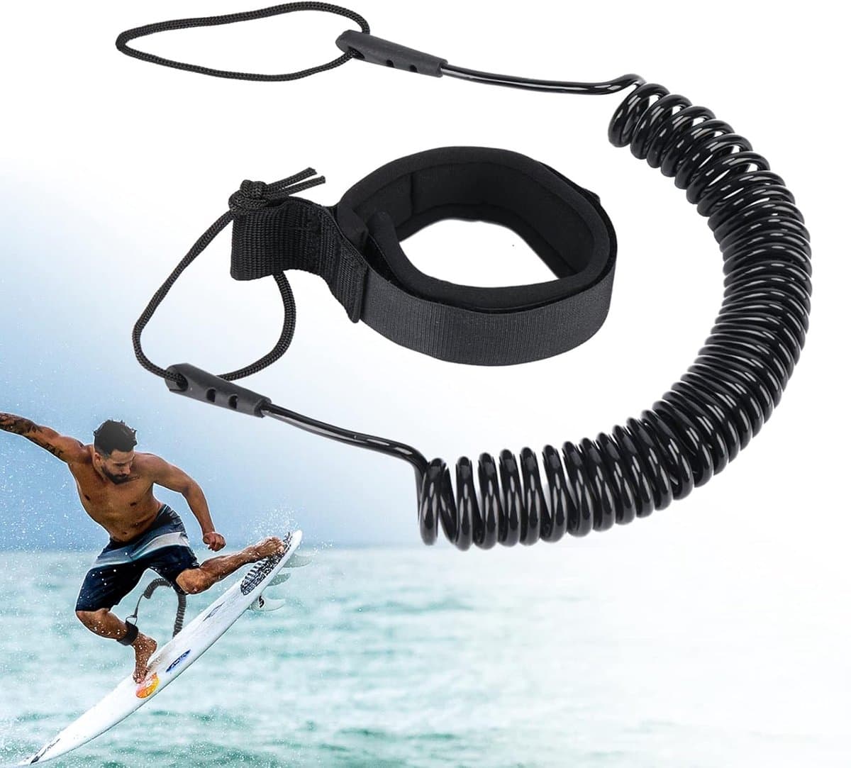 SnelShoppen Surf Leash Paddle, Flexibele Surf Board Strap, Duurzame