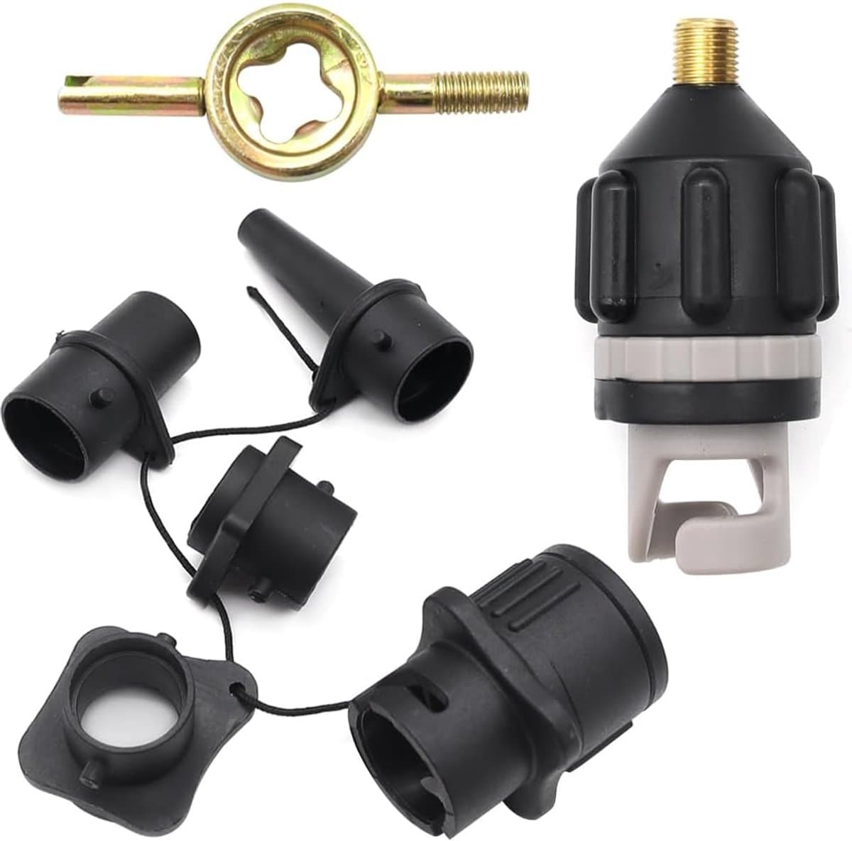 SnelShoppen SUP Valve Adapter Set met 4 Gas Nozzles, SUP Pump Adapter