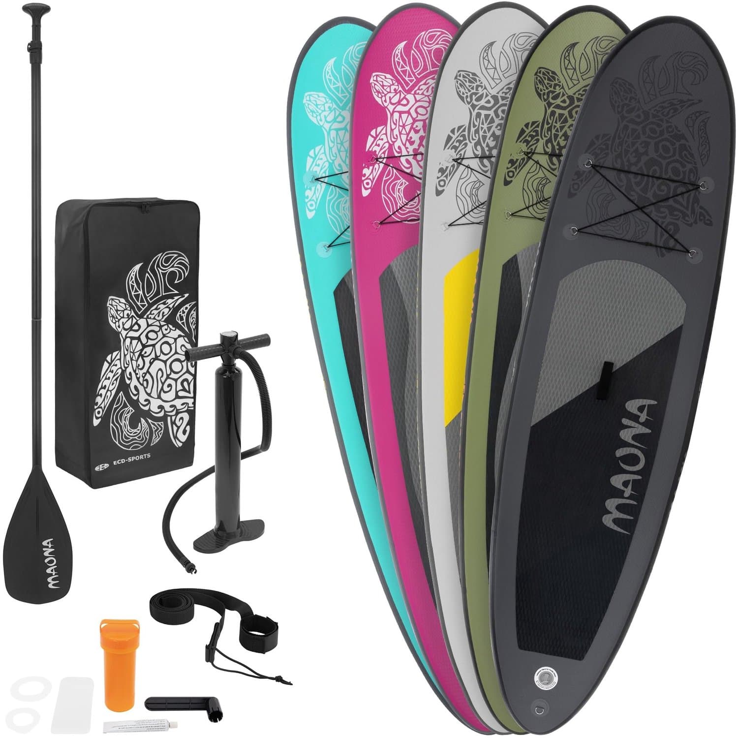 Opblaasbaar SUP 3,08 M Zwart Allround Peddelboard Dikte