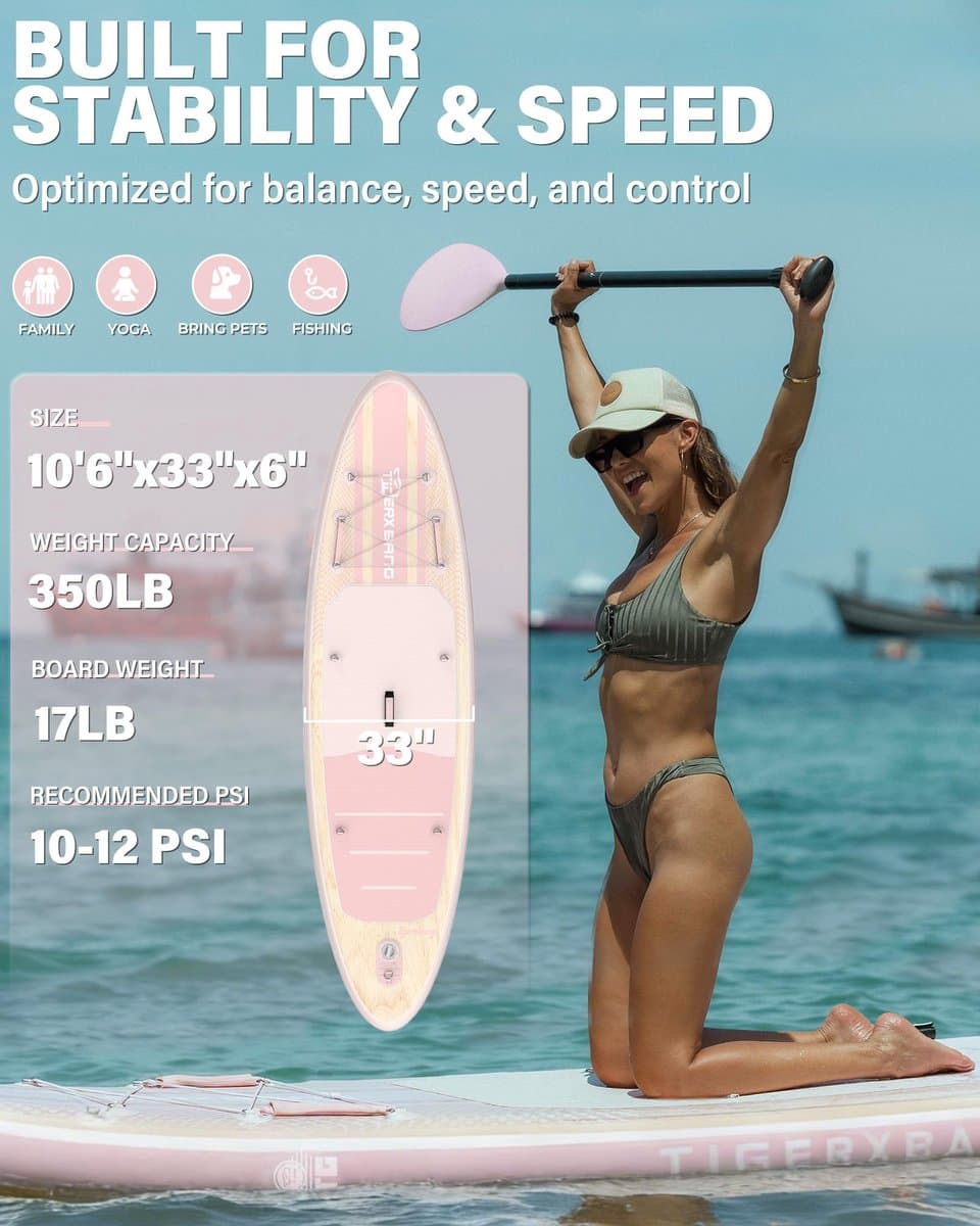 Tigerxbang stand up met SUP boardaccessoires, 10.5'
