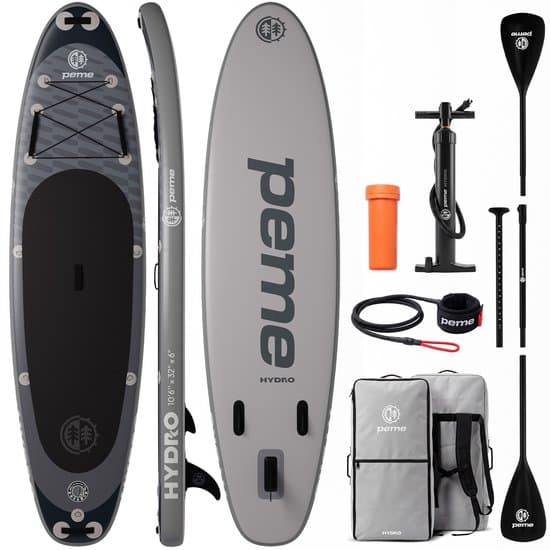 PEME SUP 320 - SUP Board Opblaasbaar - Paddle Board - Complete Set - Max. 150 kg - 320x81cm - Dark Sky