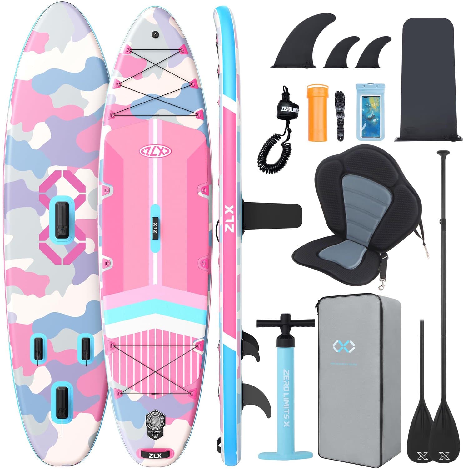 Stand Up Roze Camouflage 250 kg Draagkracht, 350×89 cm, max 250 kg