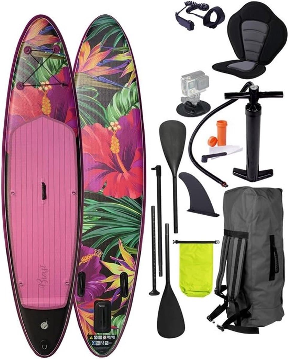 Opblaasbaar SUP breed inclusief Peddel en Voetlus, 300 cm