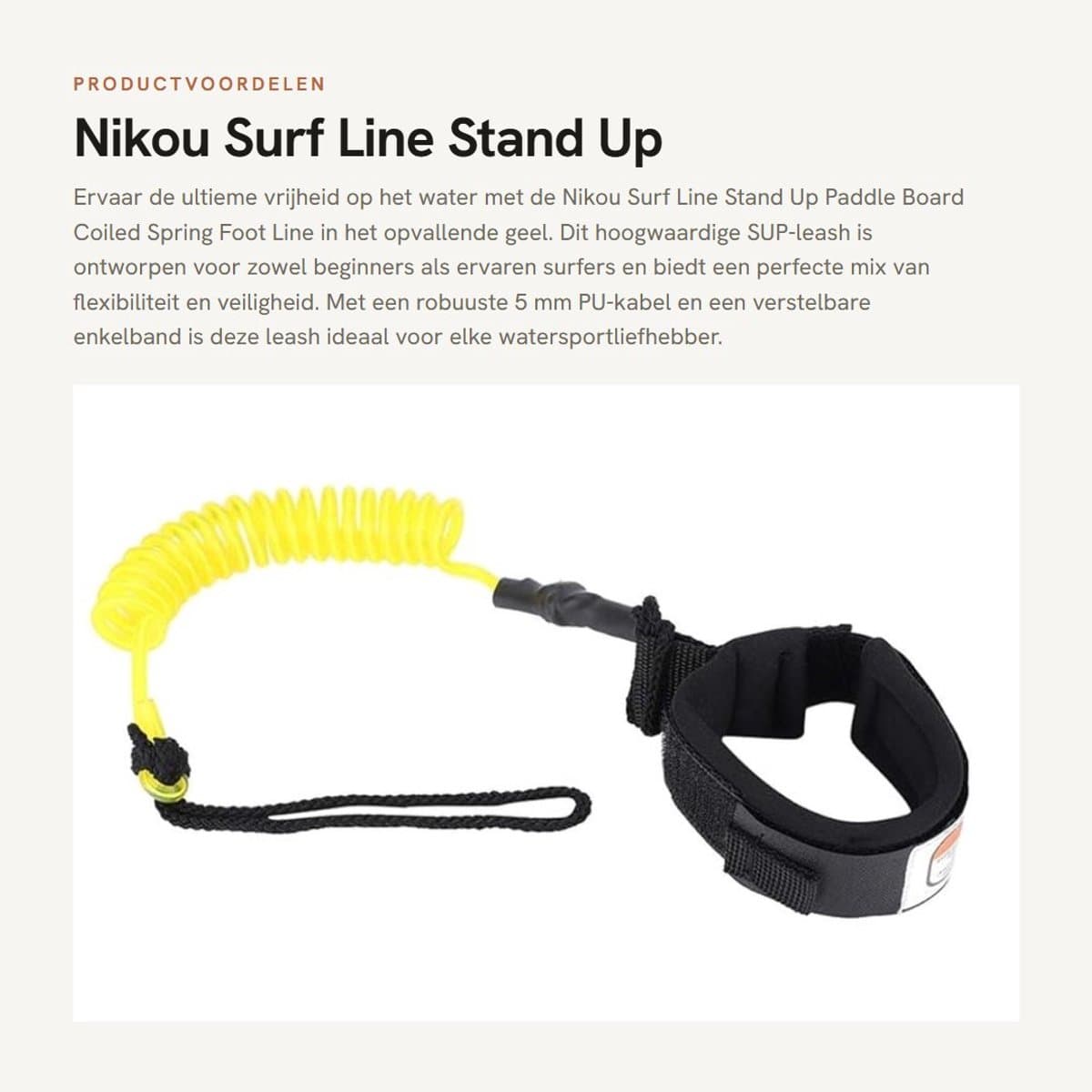 Dailygoods 5mm Coiled Spring Voetlijn Bodyboard