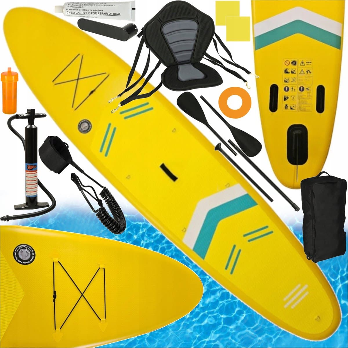 Opblaasbare SUP Set met Kajakstoel & Waterdichte, 350 cm