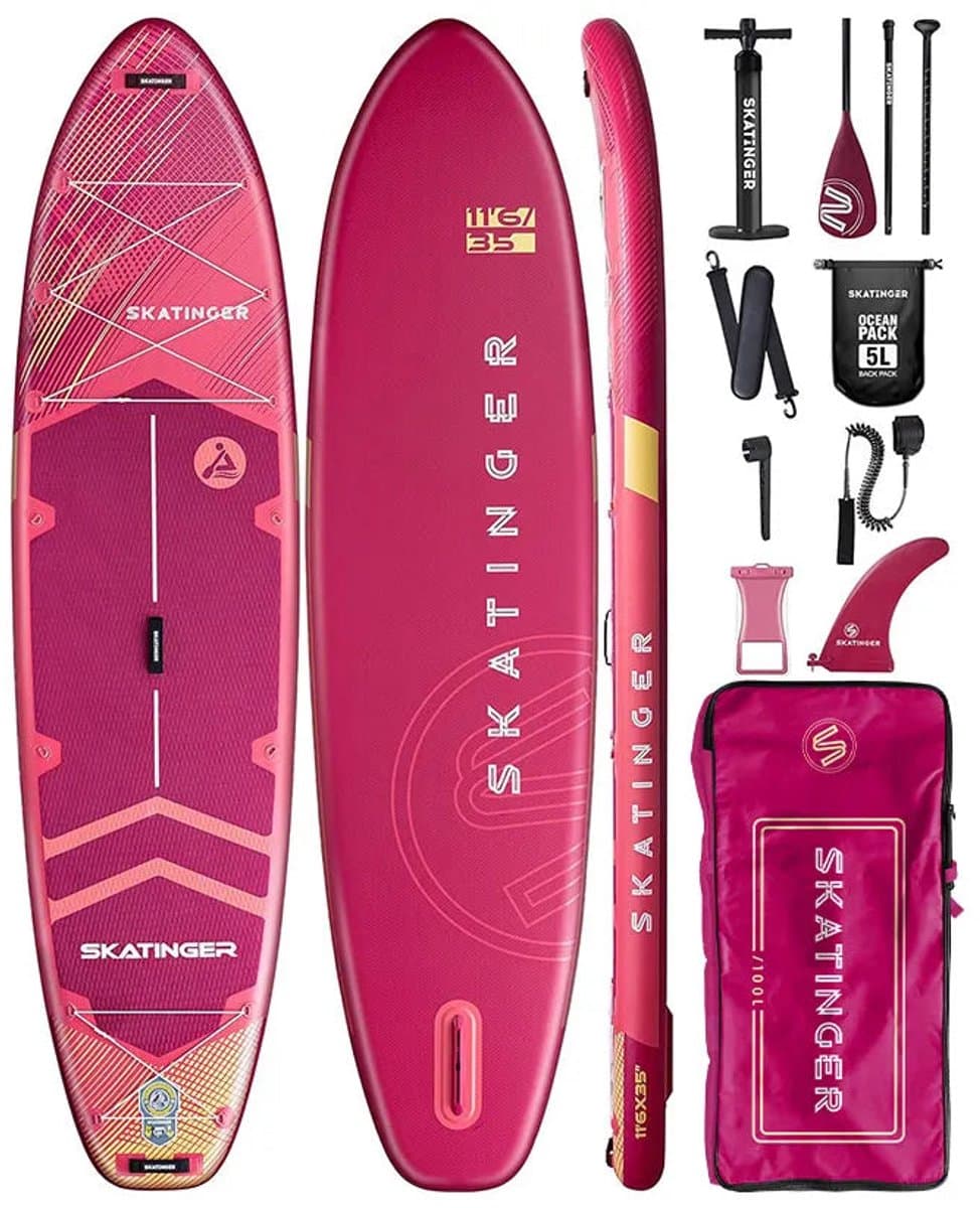 Skatinger Prana red Yoga SUP Compleet Pakket
