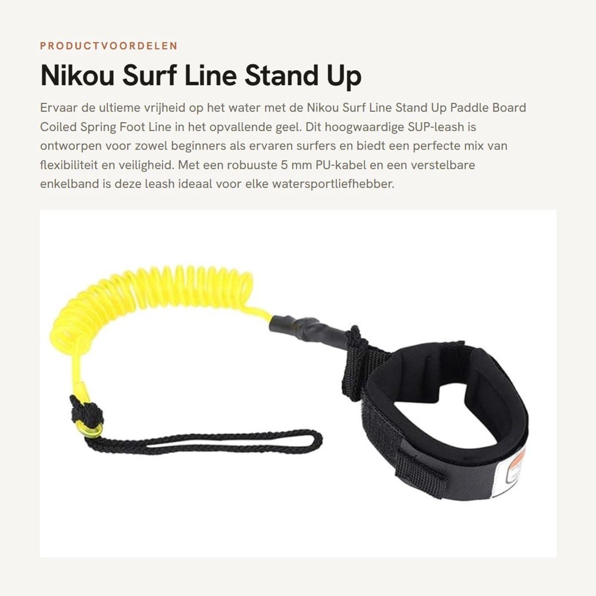 Dailygoods 5mm Coiled Spring Voetlijn Bodyboard