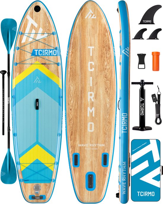 COIL Opblaasbaar SUP Board 320 cm – Allround Stand Up Paddle Set – Inclusief Peddel, Pomp & Rugzak – tot 125 kg - Lichtblauw