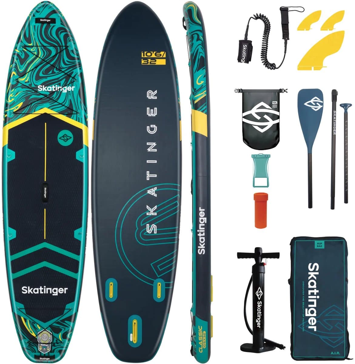 Skatinger Prana 320 Lava Green (Allround) SUP, 320×81 cm