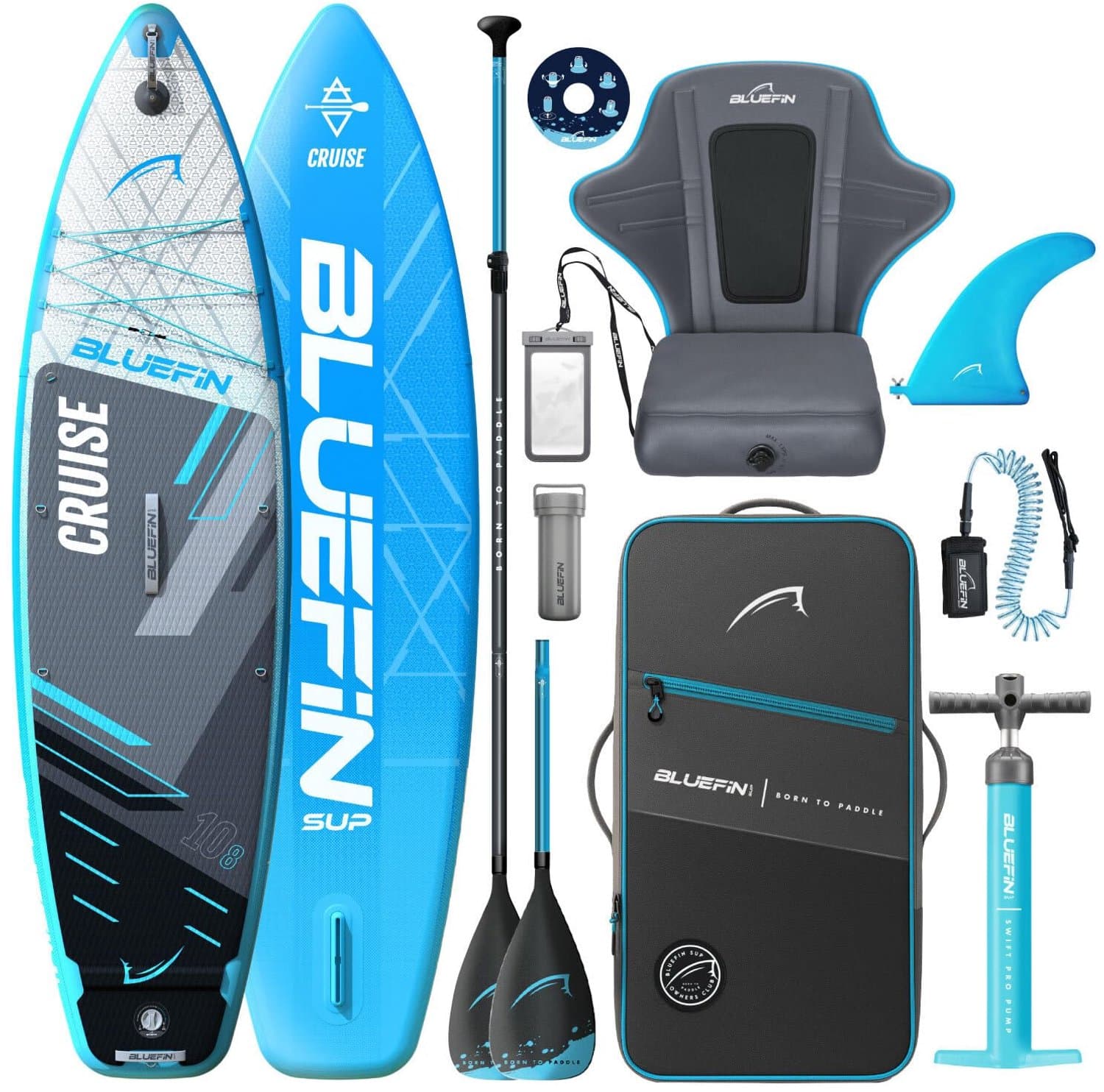 Opblaasbaar SUP 10'8 Blauw Allround 6 cm Dik PVC, 10.7'