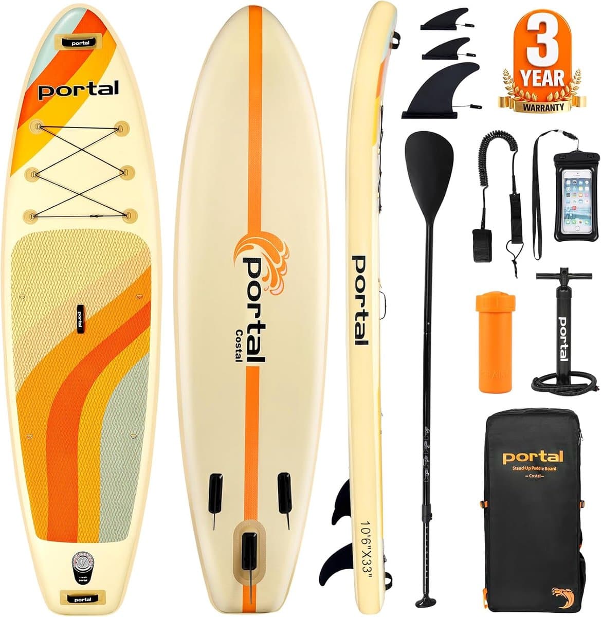 SnelShoppen Stand Up 10'6x33x6, Handpomp, Fin, 10.5'