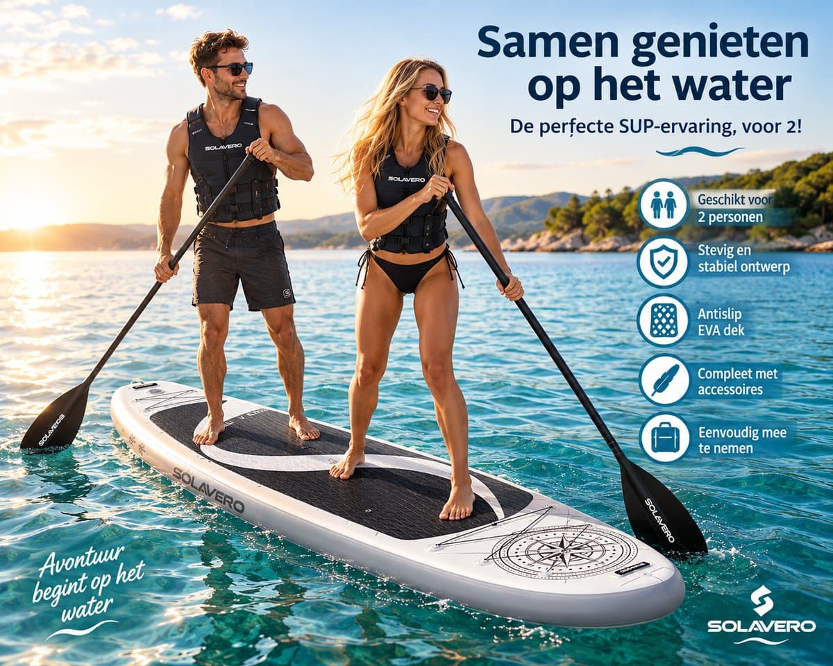 Premium Geschikt voor 2 Personen Stand Up Paddle Set Inclusief Pomp &