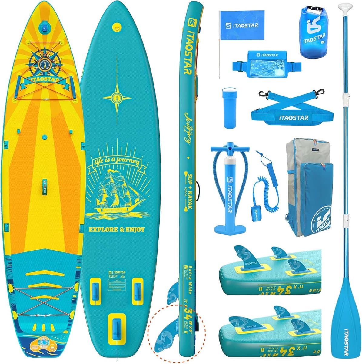 Opblaasbaar Stand Up voor Beginners Brede SUP voor Yoga en Avontuur