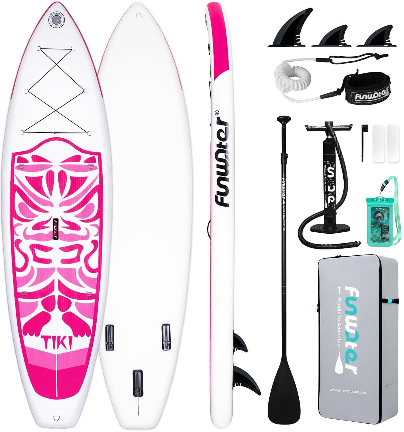 Opblaasbaar SUP Roze Afmetingen Dikte, 320×83 cm