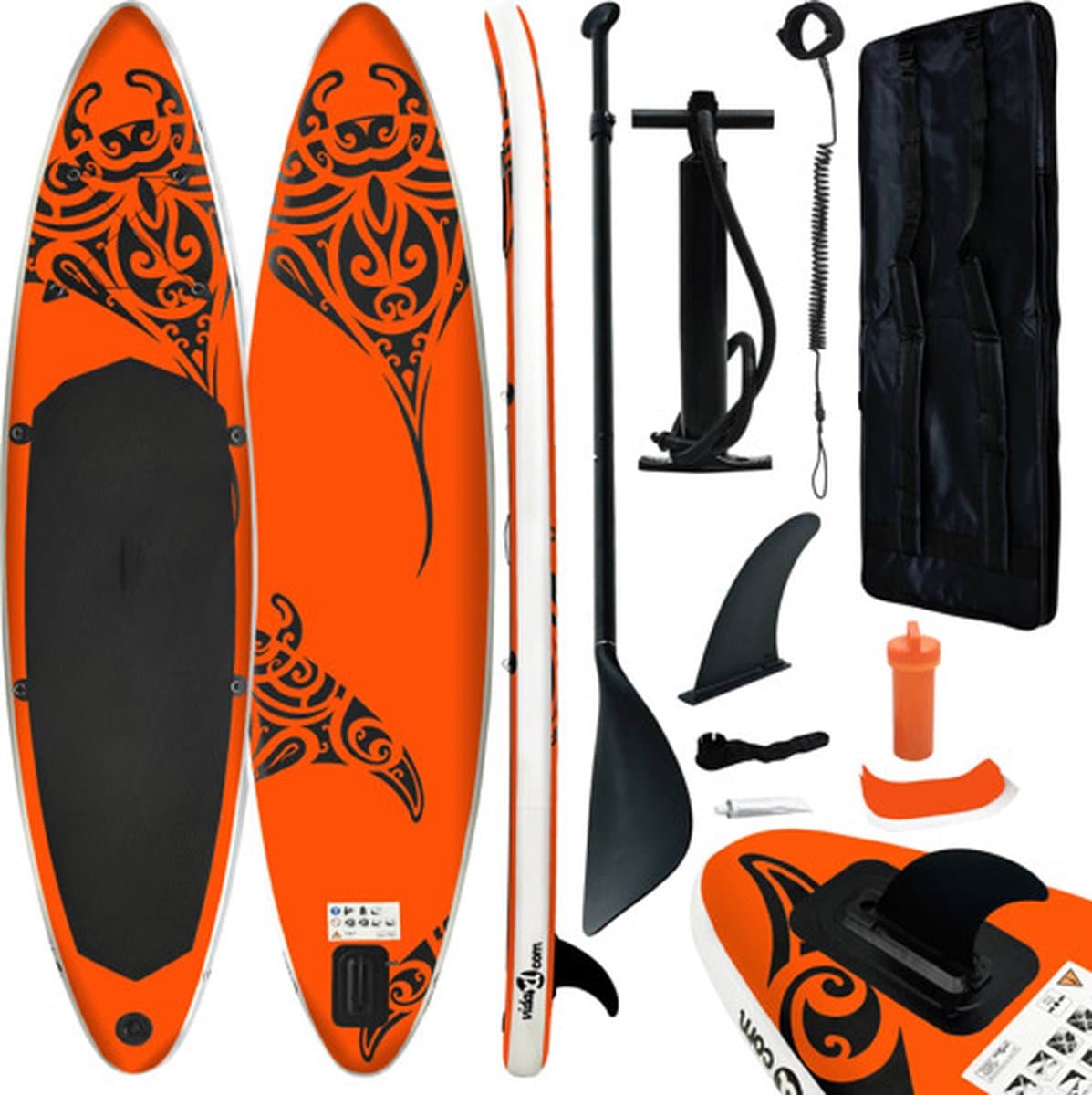 Onbekend vidaXL Stand Up Paddleboardset oranje, 305×76 cm