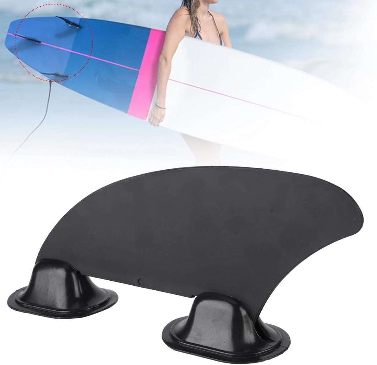 Verstelbare Skeg voor Stand Up Paddle Boards, Afneembare Middenfin