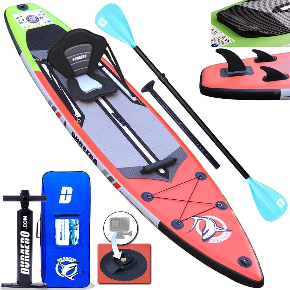Opblaasbaar SUP boardset met Kajakzitting en, 330×76 cm