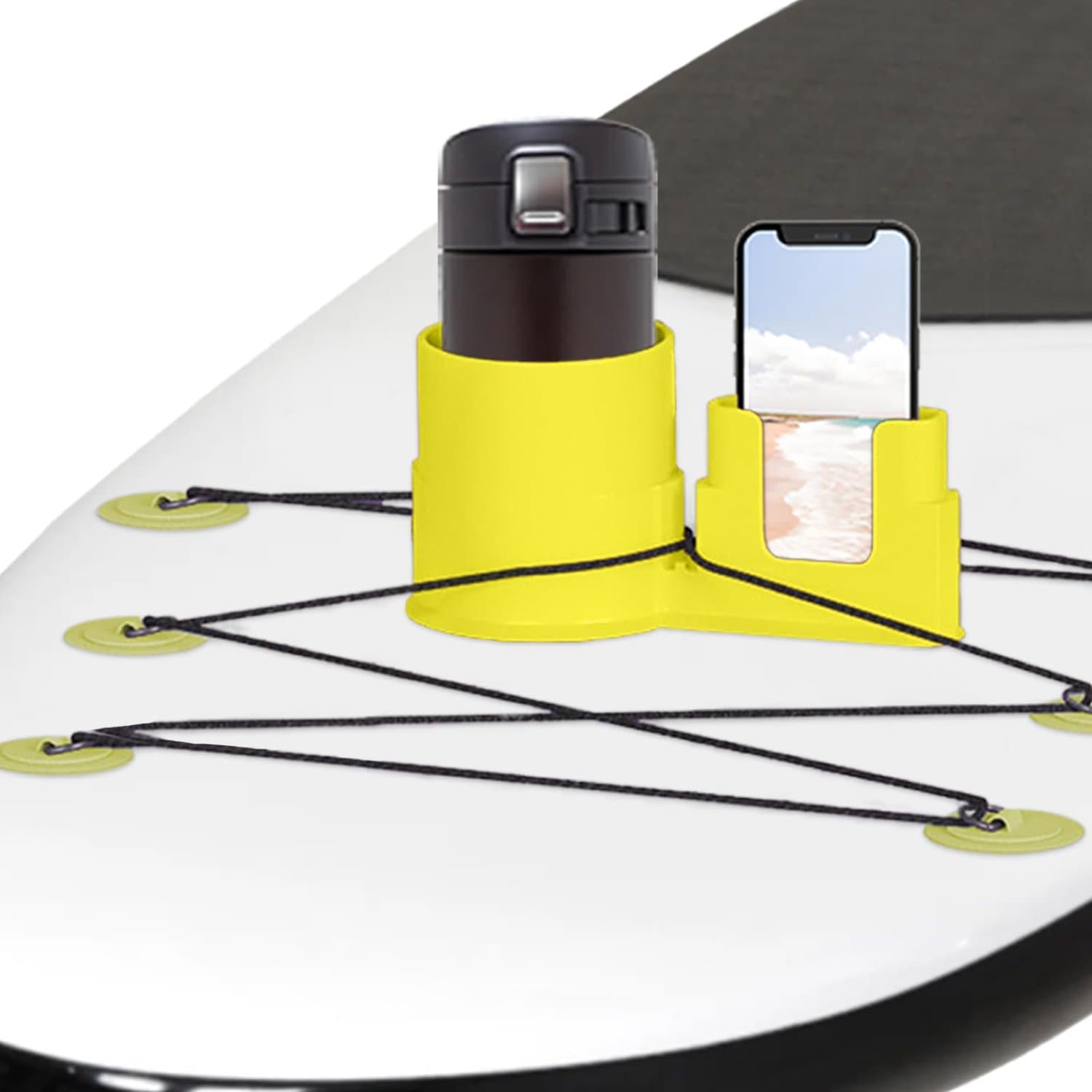 Paddleboard Cup en Telefoonhouder Geel