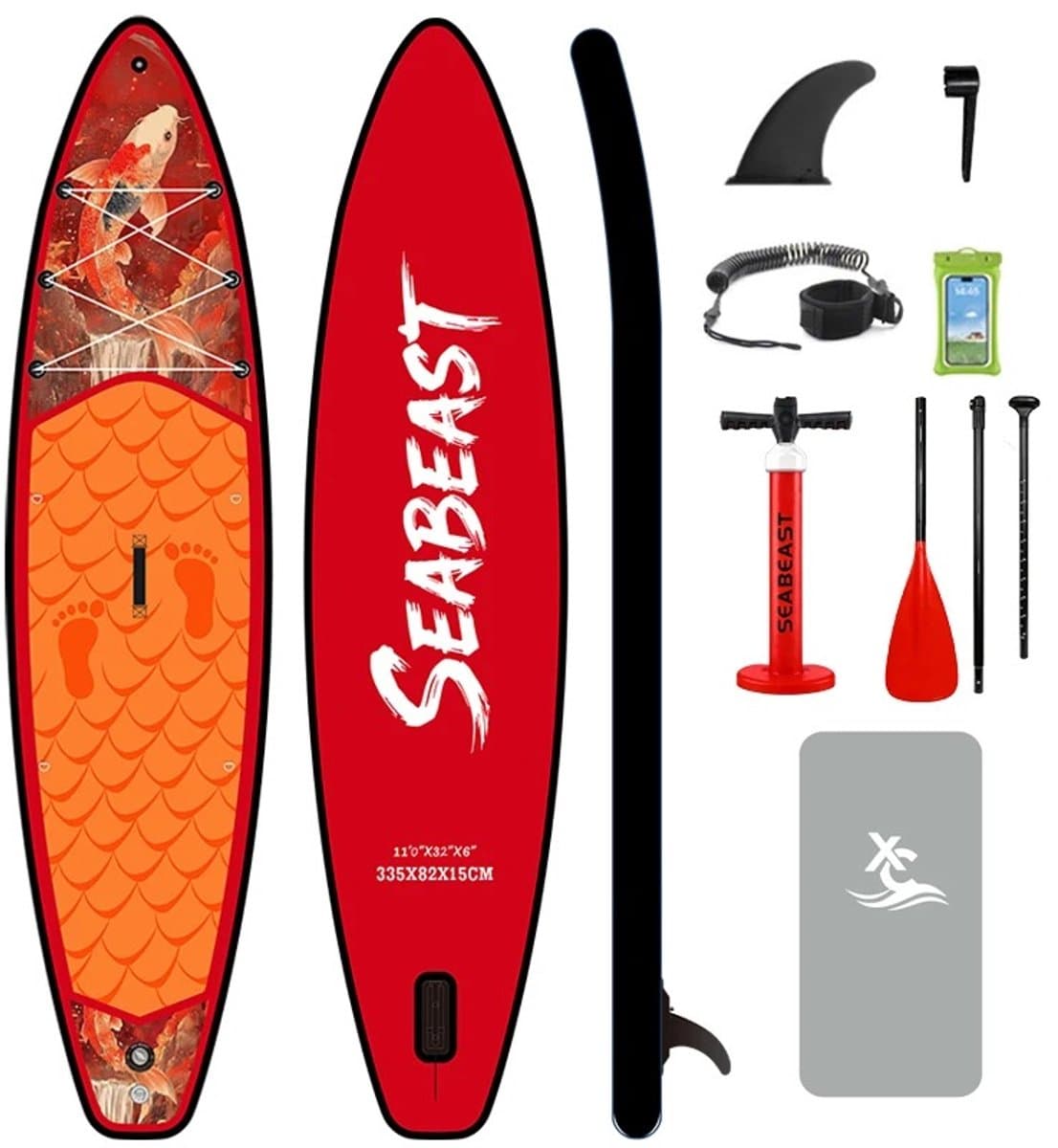 Novendo Goods SUP met rugzak voor 1, 335 cm