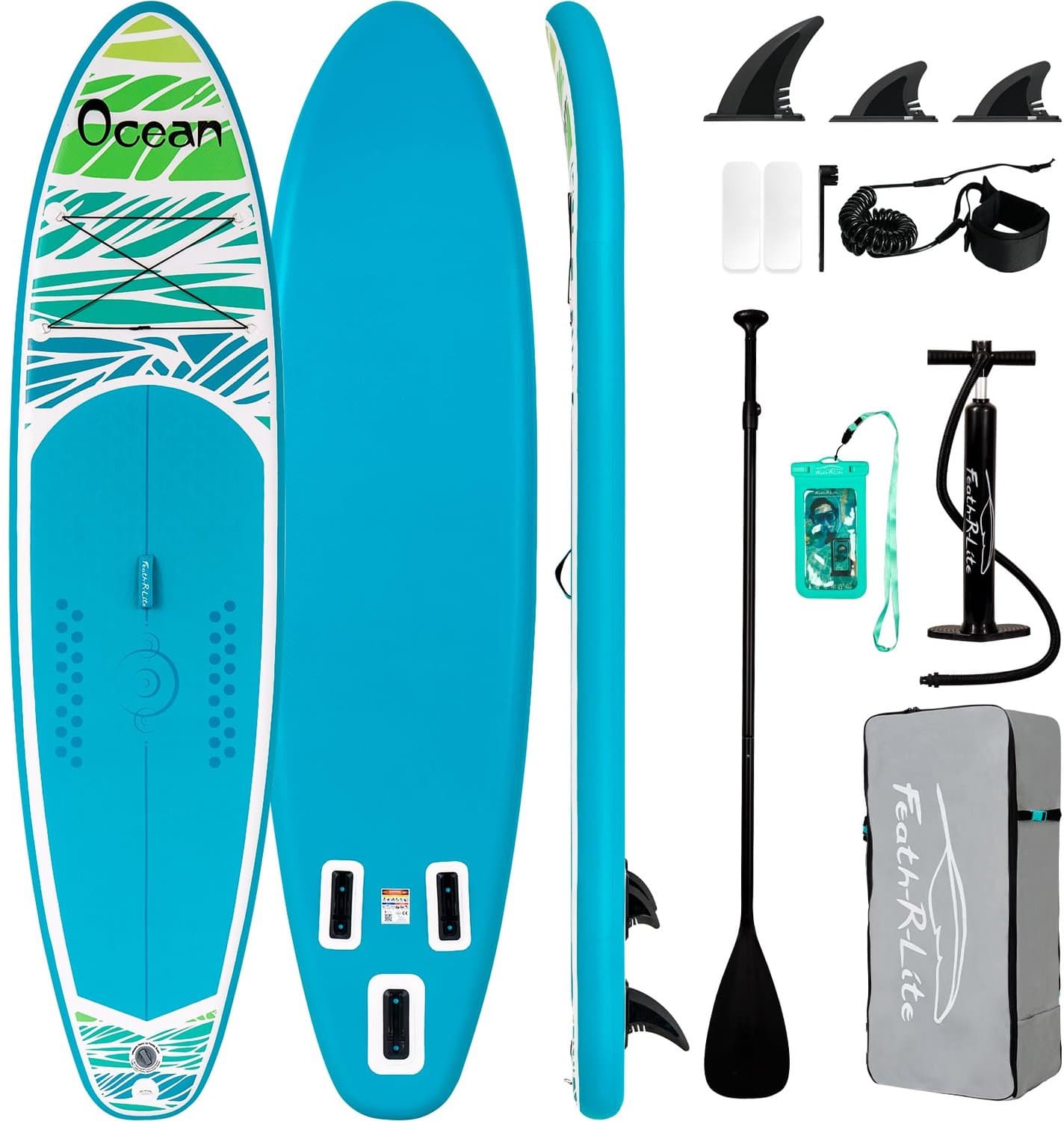 Opblaasbaar SUP Ocean Blue 7,79 kg Lichtgewicht, 335 cm