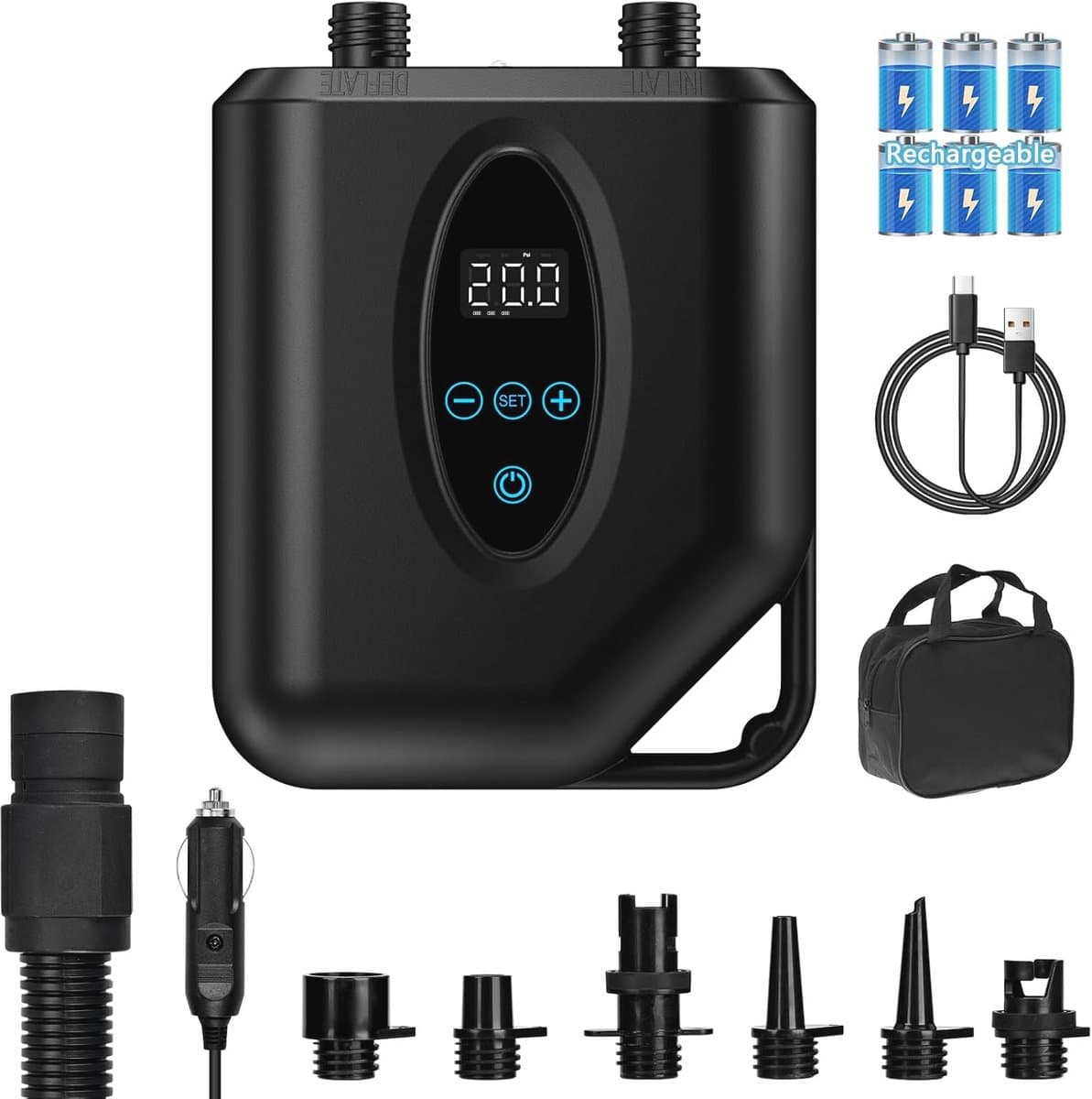 Elektrische Luchtpomp voor SUP 12000mAh Oplaadbare Accu Pomp