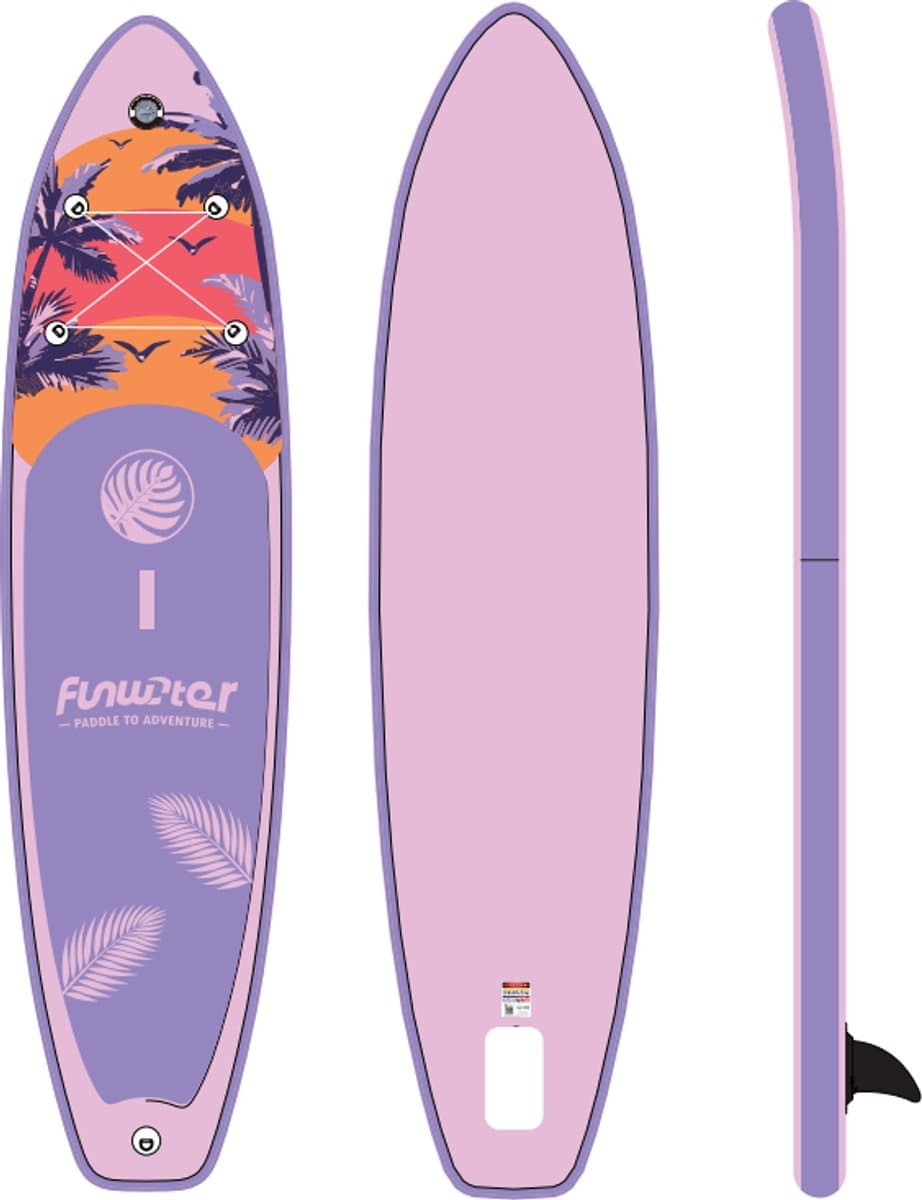 FunWater Stand Up voor volwassenen en beginners, 335×82 cm, max 120 kg