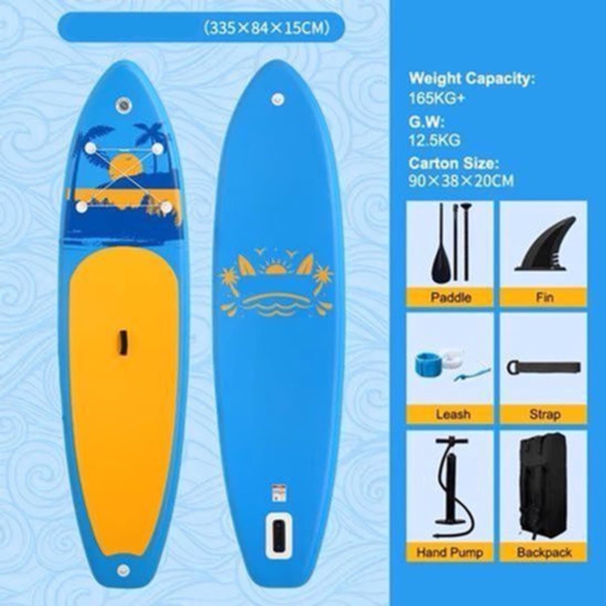 Supboard Peddelplank Surfplank Inc. Peddel, 335×84 cm