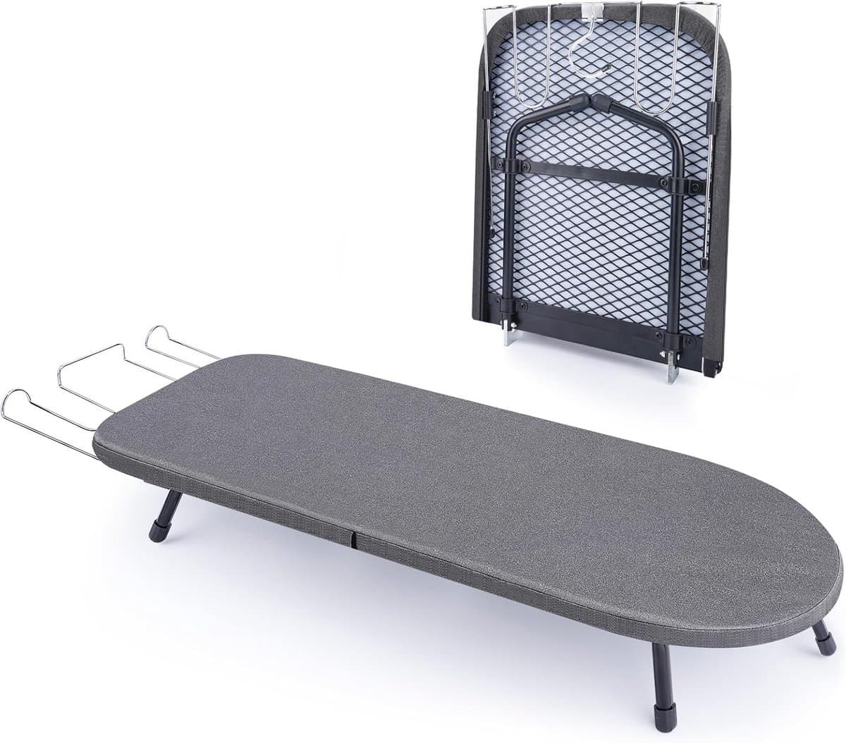 Table Top Ironing Board with Iron Support, Metal Mesh Panel Ironing