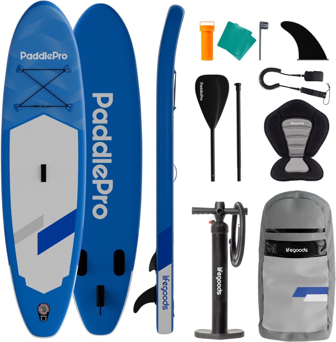LifeGoods SUP Allround Compact 120 Kg Draagkracht, 300×76 cm, max 120 kg