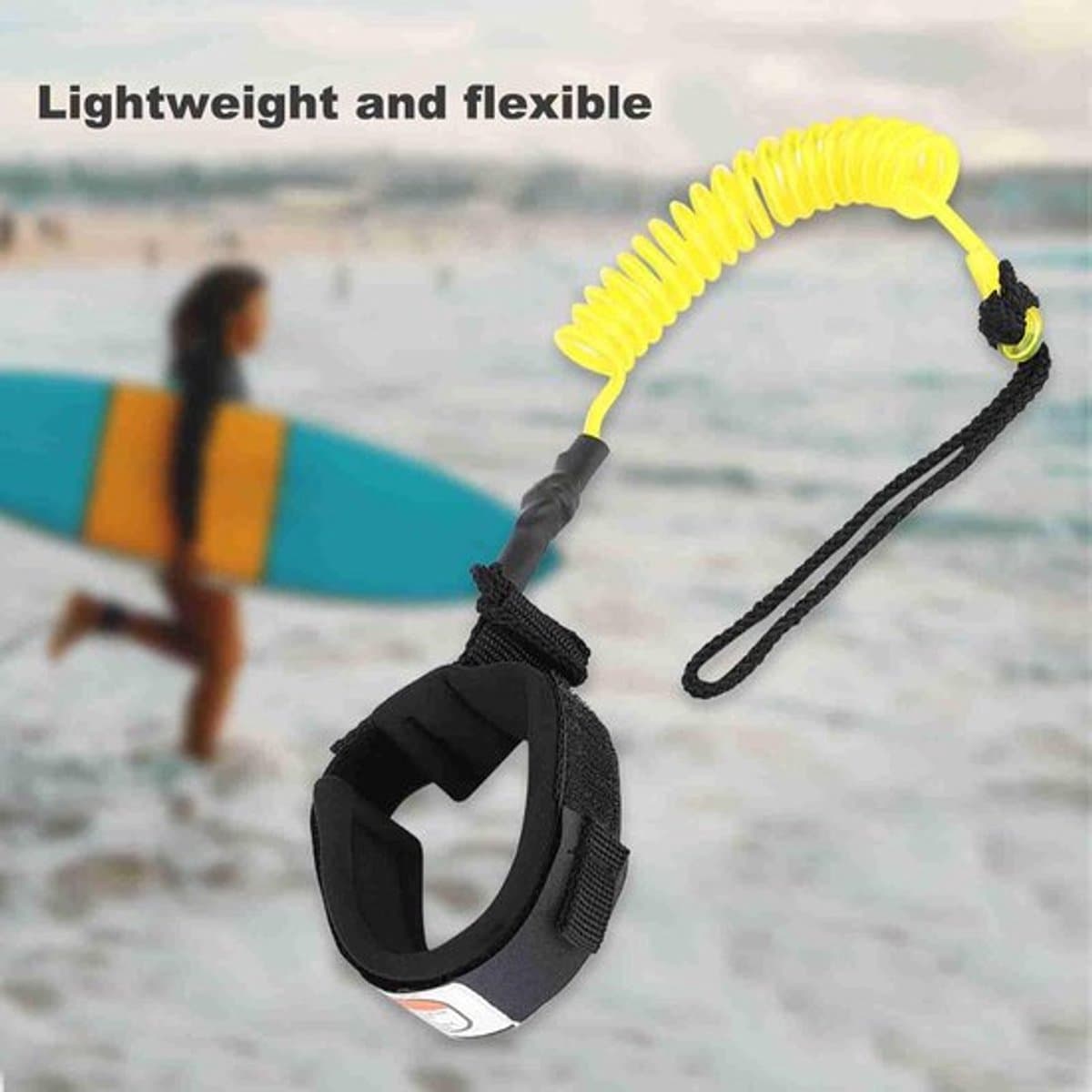 Nikou Surf Line Stand Up Coiled Spring Foot Line Geel