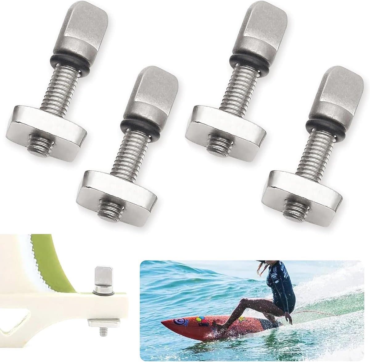 Universele Surfplank Finnen Schroeven 4 Stuks M4 Roestvrij Staal voor