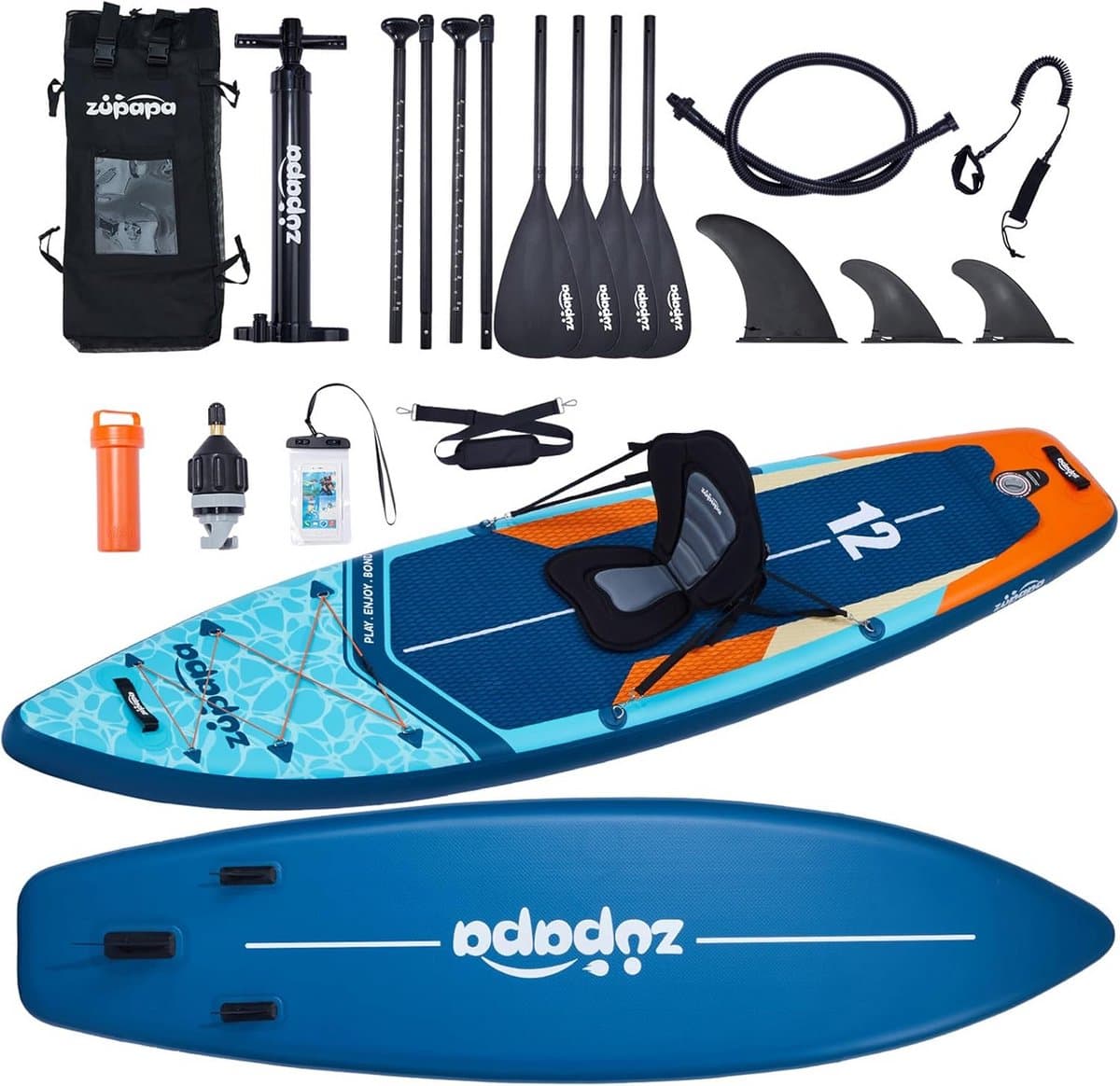 Opblaasbaar SUP Set Inclusief Kajakstoel en Accessoires